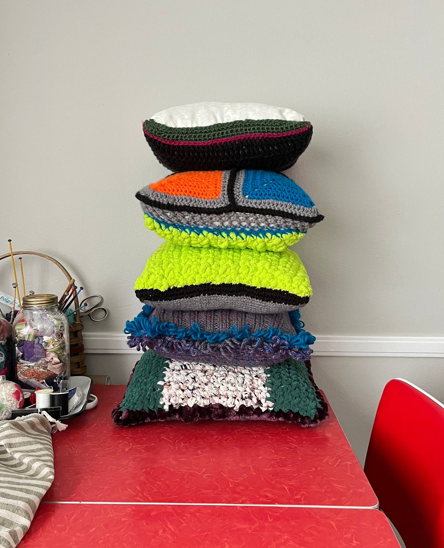 "Choose Your Own Adventure!" Handmade Crochet/Knit Decorative Statement Throw Pillow