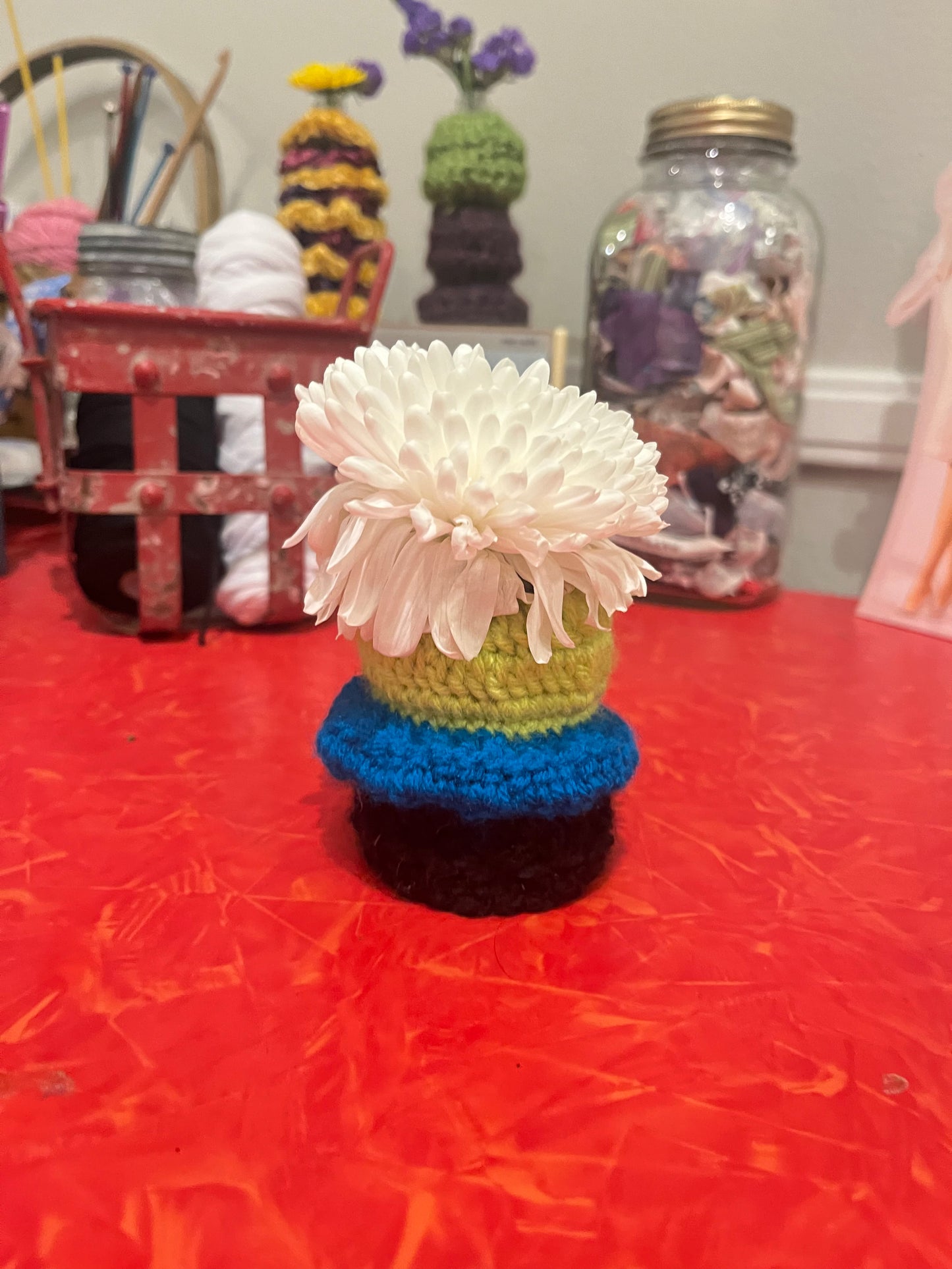 Bud Vase Shortie (Green, Blue, and Black)