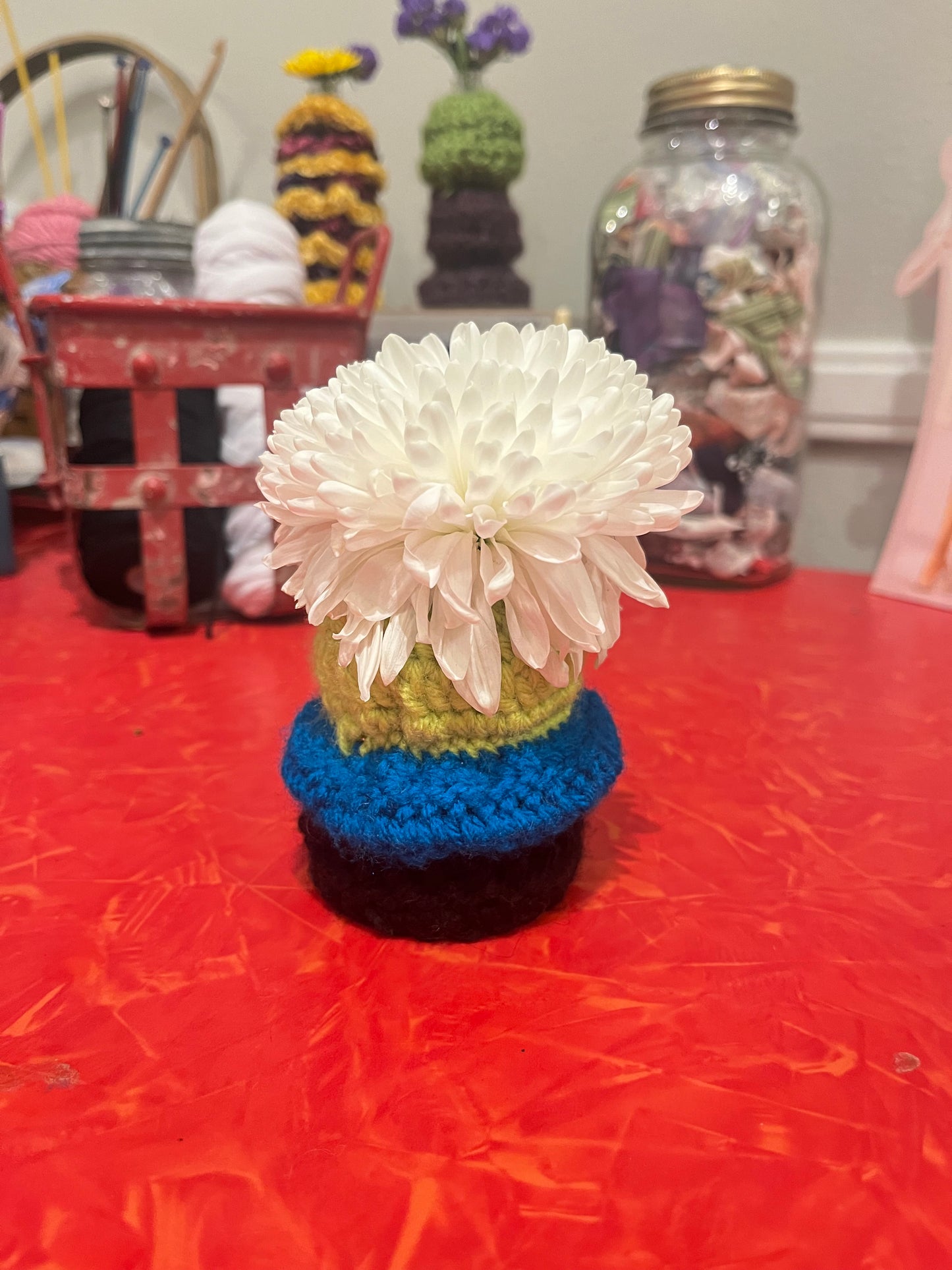 Bud Vase Shortie (Green, Blue, and Black)