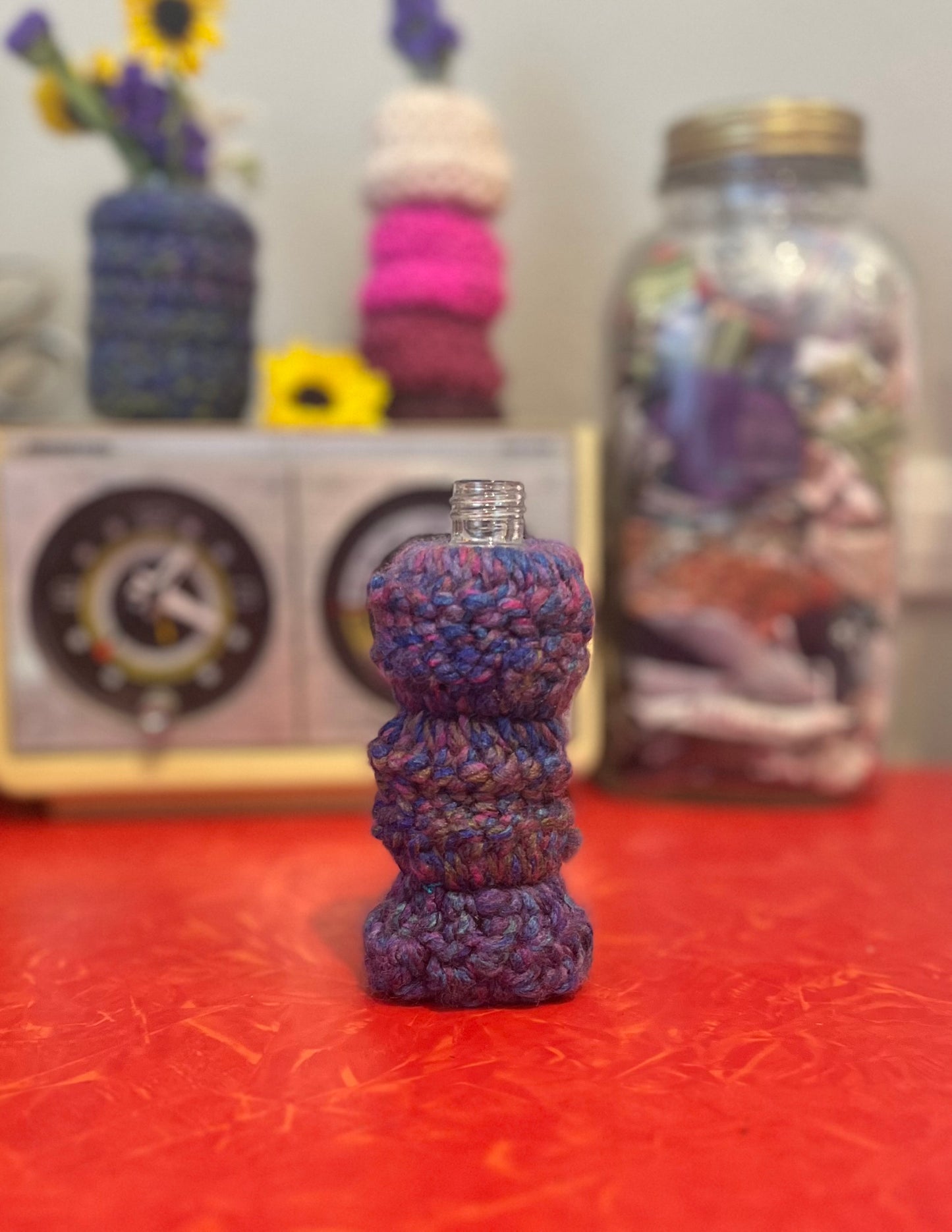 Bud Vase With Repurposed Glass (Purple Fleck)