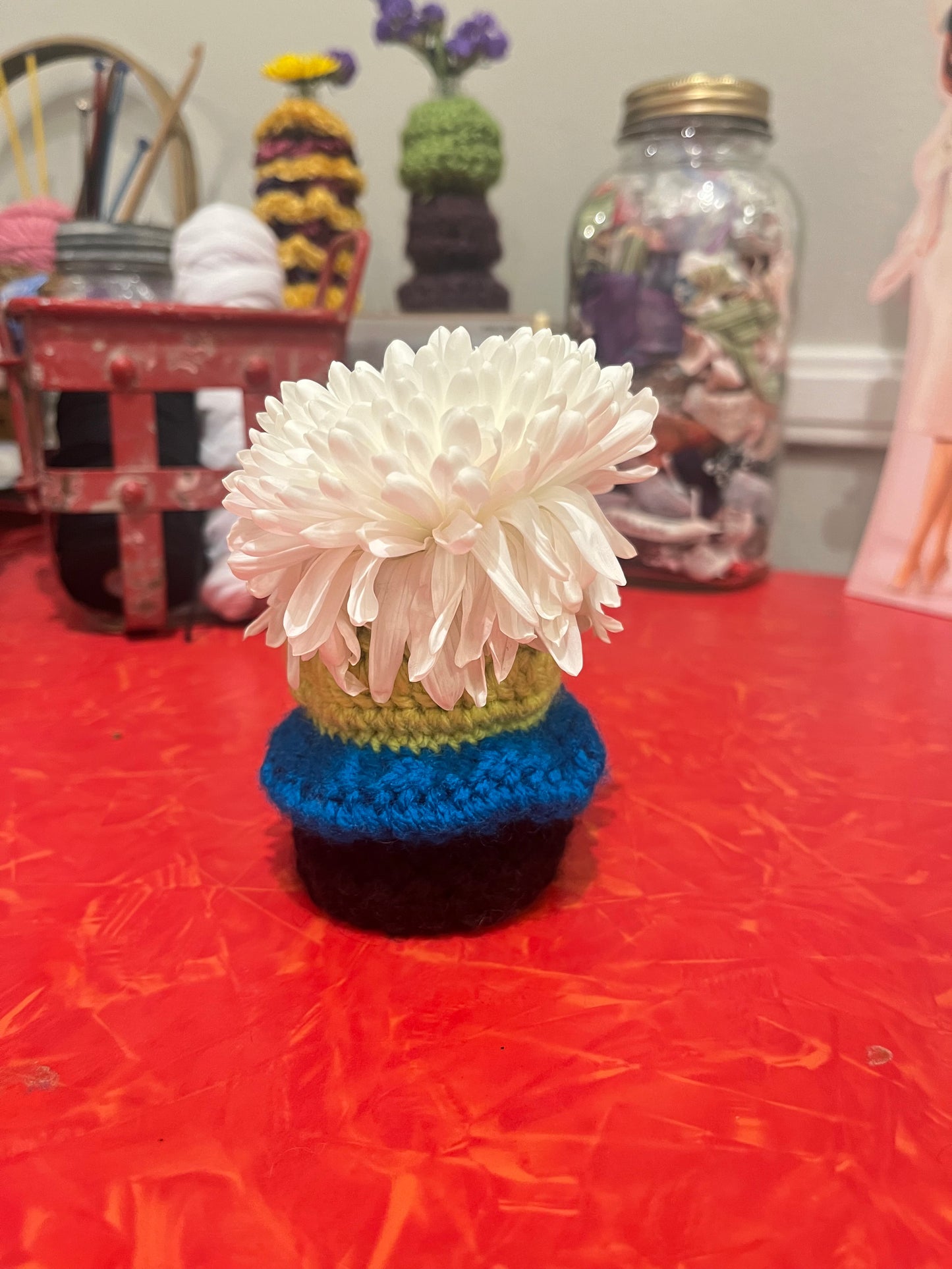 Bud Vase Shortie (Green, Blue, and Black)