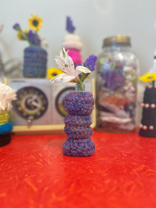 Bud Vase With Repurposed Glass (Purple Fleck)