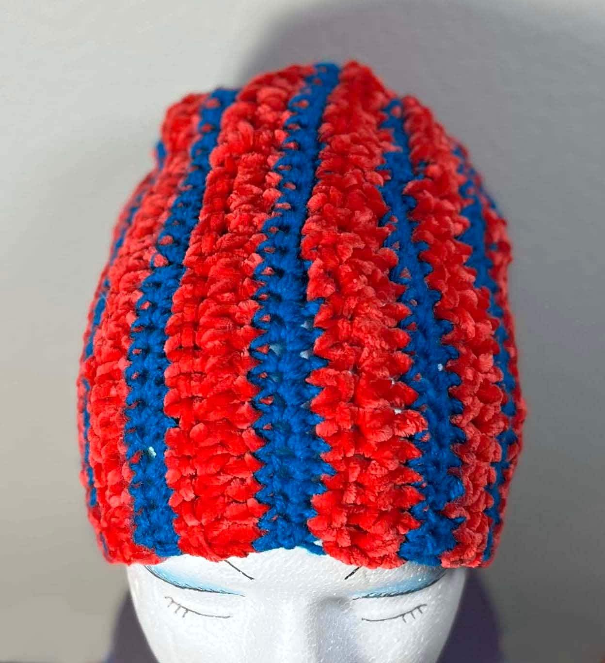 "Go Sports!" Handmade Crochet Striped and Color Blocked Hat