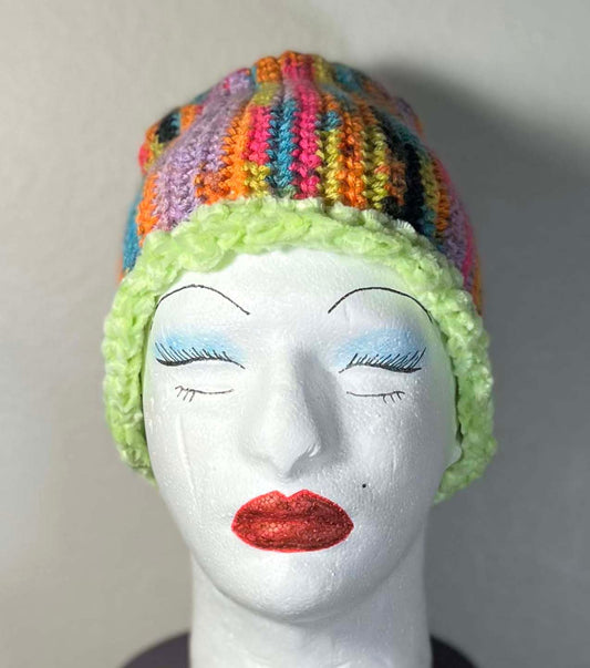 "See ME Now!" Handmade Crochet Hat with Glow in the Dark Brim