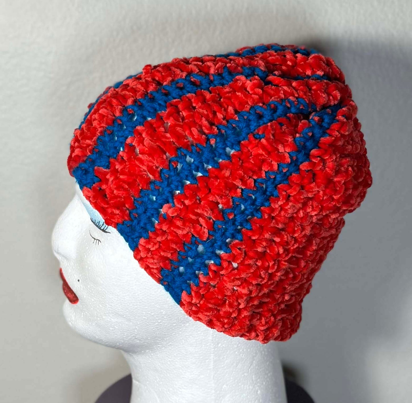 "Go Sports!" Handmade Crochet Striped and Color Blocked Hat