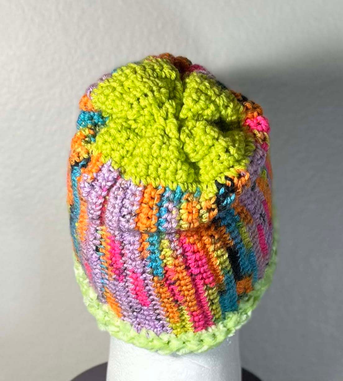 "See ME Now!" Handmade Crochet Hat with Glow in the Dark Brim