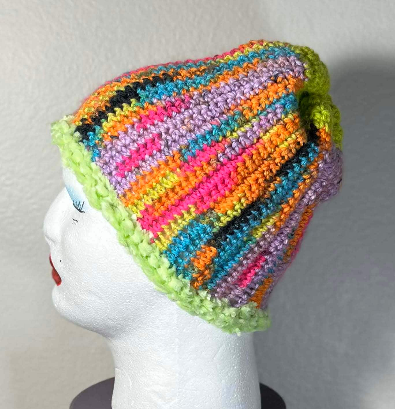 "See ME Now!" Handmade Crochet Hat with Glow in the Dark Brim