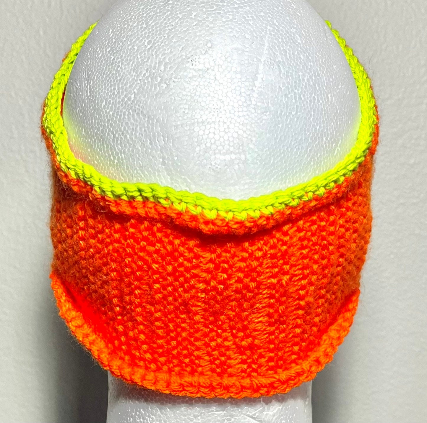 "The Eden" Handmade Crochet/Knit Orange with Green Trim