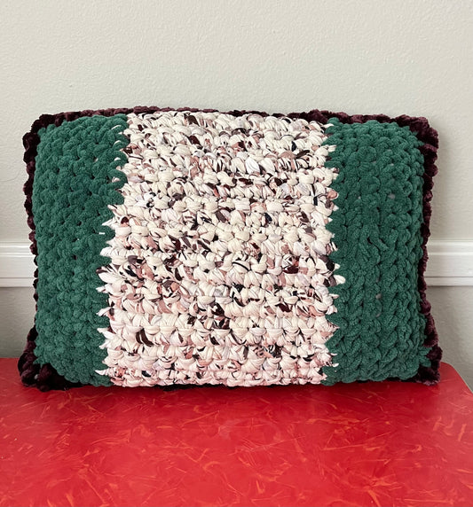 Handmade Memory Pillow (crocheted using your loved one’s everyday fabrics)